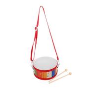 WHAMVOX Adjustable Strap Wooden Drum with Drumsticks Orff Inspired Two-sided Percussion Instrument for Preschoolers Cartoon Design Educational Hand Drum