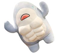 WHAMVOX Adorable Muscular Shark Stuffed Doll Blue Soft Decorative Cartoon Animal for Bedtime Snuggling and Home Office Crib Cozy Comfort Gift for Sea Life Lovers