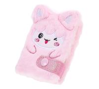 WHAMVOX Adorable Plush Notebook for Pink Cartoon Sheep Mini Pocket Journal Writing Accessory Daily Use Note Book Cute Soft Cover Scrapbook for School Office and Home