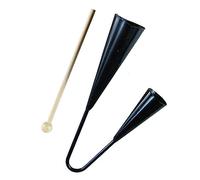 WHAMVOX Agogo Bell Instrument Wooden Stick Traditional Musical Toy for Boys and Girls for Early Education and Percussion Fun Black