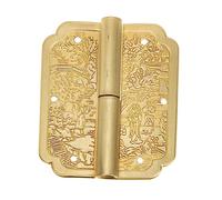 WHAMVOX Antique Brass Cabinet Hinges Vintage Carved Design Self Closing Furniture Door Hinges for Wooden Boxes Cabinets Dressers with Smooth Corrosive Function