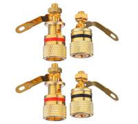 WHAMVOX Banana Jack Copper 4 Pcs Binding Post Speaker Terminal Connector with Tight and Secure Connection Color for Amplifier and Home Audio Systems