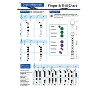 WHAMVOX Bass Recorder Fingering and Chord Practice Chart 8-hole Vertical Flute Diagram for Beginners and Students, Portable Coated Paper Music Instruction for Bass Flute and Clarinet Use