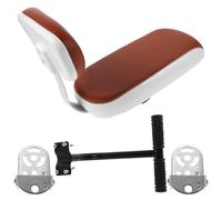 WHAMVOX Bike Back Seat Cushion with Brown Backrest Armrest Footrest Weatherproof Rear Mounted Passenger Saddle for Powered and Road Mountain Bikes Easy Install for Daily Commutes and