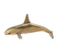 WHAMVOX Brass Dolphin Cabinet Knobs Vintage Solid Brass Drawer Pulls for Kitchen Bathroom Wardrobe Dresser Handles Closet Hardware with Charming Nautical Design