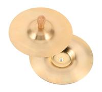 WHAMVOX Brass Mini Finger Cymbals with Handle Percussion Instruments for Belly Dance Handheld Practice Cymbals with Rich Sound Educational Rhythm for S Music and Dance Performance