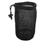WHAMVOX Camping Utensil Bag with Bottom Capacity Boost for Campers | Sandwich Network Mesh, Black Finish, Pots and Water Bottles, Lightweight Carry for Car Camping Trips