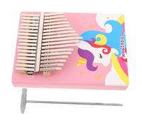 WHAMVOX Cartoon Pink Kalimba Thumb Piano Solid Wood Finger Piano for Beginners Music Sensory Development Portable Travel-friendly Instrument