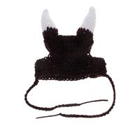 WHAMVOX Cat Horn Hat for Cats and Dogs with Cute Viking Pirate Horn Design, Knitted Yarn Material, Comfortable Fit for Parties and Photo Shoots, Versatile Pet Costume Accessory