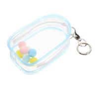 WHAMVOX Clear Doll Display Organizer Bag with Secure Zipper Closure Portable Mini Storage for Collectibles Dustproof Transparent Plastic Case with Plush Detailing Keychain Compatible Small