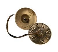WHAMVOX Copper Meditation Cymbal Bell Handcrafted Small Yoga Chime with Six-syllable Sacred Pattern, Religious Percussion Instrument for Spiritual Ceremony and Mindfulness Practice
