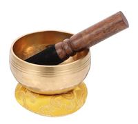 WHAMVOX Copper Singing Bowl for Meditation and Relaxation with Quiet and Long Sound, Handcrafted Fine Workmanship, Includes Wooden Stick and Mat, for Yoga and Stress Relief Random Color