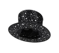 WHAMVOX Creative Black Star Conjuring Hat Performance Prop for Stage Shows Party Accessories Adult Costume