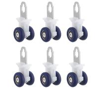 WHAMVOX Curtain Track Roller Pulley Set 6Pcs Plastic Hooks Stainless Steel Reel for Quiet Operation on Bay Window Drapery Tracks