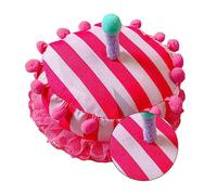 WHAMVOX Cute Cartoon Birthday Cake Hat for Korean Style Adorable Headwear with Pink Stripes Party Decoration Accessory for Boys