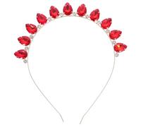 WHAMVOX Cute Rhinestone Hairband for Lightweight Metal Headband with Red Water Drop Decoration for Carnivals and Celebration Occasions