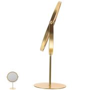 WHAMVOX Desk for Elegant Mirror Frame round Gold Glass and Iron Surface, Standing Design with Stable Base Shaving, Decorative Desktop Makeup Home Use