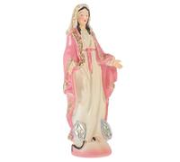 WHAMVOX Desktop Resin Mary Statue with Delicate Vivid Appearance, Pink Resin Sculpture for Students, Religious Decor to Decorate Your Living Space