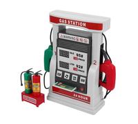 WHAMVOX DIY Gas Station Model with Dual Nozzle Self-service Voice Prompt Intelligent Counting Educational Interactive Plaything for Early Development and Role Play Activities