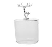 WHAMVOX Dustproof Covered Sundry Container Decorative Storage Box for Home and Dormitory Portable Desktop Organizer with Antler Silver Texture Multipurpose Holder for Keys Snacks Cosmetics