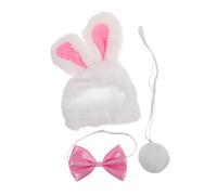 WHAMVOX Easter Porch Goose Hat Set with Plush Bunny Ears Bow Tie and Tail Soft Cloth Outdoor Garden Decor for Porch Geese Whimsical Easter Holiday Accessories