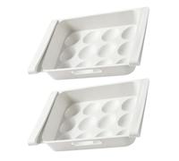 WHAMVOX Egg Containers Food Preservation 2pcs with 12-grids Refrigerator Large Capacity Plastic Egg Storage Boxes and Prevent Crushing for Fridge Organisation
