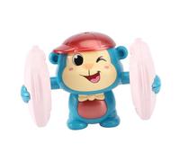 WHAMVOX Electric Cartoon Tumbling Monkey for Boy Girl Sing and Dance Interactive Music Safe Smooth Edges Forward and Backward Movement Blue-green Color for Early Play and Crawling Guidance
