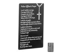 WHAMVOX Engraved Metal Wallet Insert Card for Policemen Prayer Keepsake Gift for Graduation and Retirement Expressing Gratitude and Honor