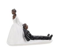WHAMVOX Escaping Groom Resin Bride and Groom Ornament Wedding Cake Topper for Anniversary Bridal Shower Party Decoration Playful Storytelling Design