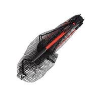 WHAMVOX Foldable Fishing Landing Net Red Extendable Landing Net with Telescopic Aluminium Alloy Pole Handle, Lightweight and Non-slip, for Fishing in Rivers and Lakes