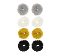 WHAMVOX Furry Hair Ring 8pcs Elastic Ponytail Holders Fluff Material Simple Plush Design at School and Family Photos