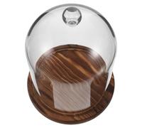 WHAMVOX Glass Cloche Display Dome with Wood Base for Preserved Rose