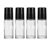 WHAMVOX Glass Roll-on Essential Oil Bottles 30ml 4pcs Refillable Clear Portable Small Sample Container for Home Use