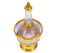 WHAMVOX Golden Plastic Buddhist Offering Cup for Home Altar and Festivals | Polished Retro Surface, Stable Decorative Accent, for Offerings and Salt, Tearooms, Collectors and Practitioners