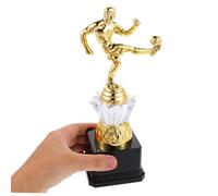 WHAMVOX Golden Soccer Trophy for Small Football Championship Award with Female Player Figurine Compact Plastic Mvp Prize for Youth League School Sports and Tournament Recognition