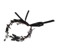 WHAMVOX Goth Butterfly Headband for Women Black Floral Hair Hoop Halloween Party Accessory Festival Costume Headpiece