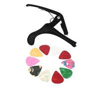 WHAMVOX Guitar Capo and Picks Set for Acoustic Electric Guitar Ukulele - Plastic Sandhi Clamp with Stable Pressure High Elastic Spring 11pcs Tuning Accessory Kit