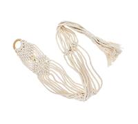 WHAMVOX Guitar Storage Mesh Bag Wall Instrument Hanger Macrame Ukulele Hanger Handwoven Cotton Linen for Indoor Outdoor Decor 125cm