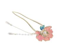 WHAMVOX Hairpin with Peony Flower Design U-shaped Metal Material Chinese Style Ergonomic Comfortable Hairpin for Women, for Weddings and Parties