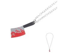 WHAMVOX Halloween Bloody Cutter Pendant Necklace Punk Neck Accessory Chunky Chain Sweater Necklace for Men Boys Teens Party and Everyday Wear