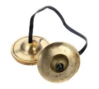 WHAMVOX Handmade Brass Meditation Cymbals Bell for Yoga and Religious Ceremony, Small Copper Cymbal Bell Bright Finish for Mindfulness and Spiritual Practice