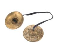 WHAMVOX Handmade Nepal Brass Tingsha Bells Pair Finger Cymbals Copper Band Percussion Instrument for Meditation Sound Therapy and Dance Performance