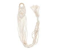 WHAMVOX Handwoven Macrame Guitar Hanger Wall Mount Instrument Holder for Ukulele Storage Made of Cotton Linen with Stable Holding and Elegant Simple Design Suitable for Home and Garden