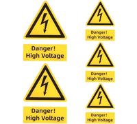 WHAMVOX High Voltage Warning Labels Tear-resistant PC Material 5pcs Electrical Panel Stickers Easy to Install for Construction and Power Safety