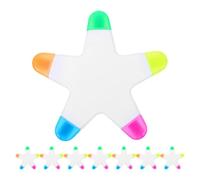 WHAMVOX Highlighter Pens for Detailed Highlighting with Fine Precision Tips Plastic Material 8pcs Star Shaped Suitable for Journaling and Note Taking, for Teachers and Professionals