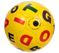 WHAMVOX Inflatable Soccer Ball Lightweight PVC Letter Printed Plaything for Outdoor Indoor Fun Educational Sport Gift