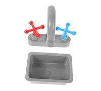 WHAMVOX Kitchen Sink with Mini Faucet and Sink Molds Safe Pretend Play Accessories for Role Play Kitchen Basin for Cleaning and Water Saving Habits
