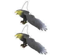WHAMVOX Large Realistic Eagle Model 2Pcs, Plastic Imitation Bird Animal Figures for, Outdoor Decorative Playset