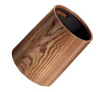 WHAMVOX Large Round Trash Can Rustic Wood Grain Design Waste Bin for Kitchen Bathroom Living Stable Household Garbage Container with Simple Stylish Look