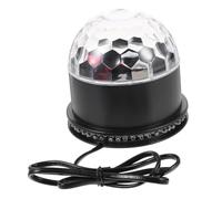 WHAMVOX LED Voice Control Colorful Crystal Ball Shape Light Mini Stage Light Atmosphere Lighting Projection Function for Weddings Landscape Decoration (13.5X13.5X13.5Cm, Black)